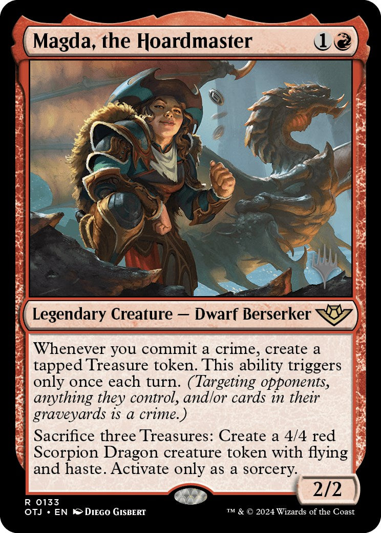 Magda, the Hoardmaster (Promo Pack) [Outlaws of Thunder Junction Promos] | I Want That Stuff Brandon