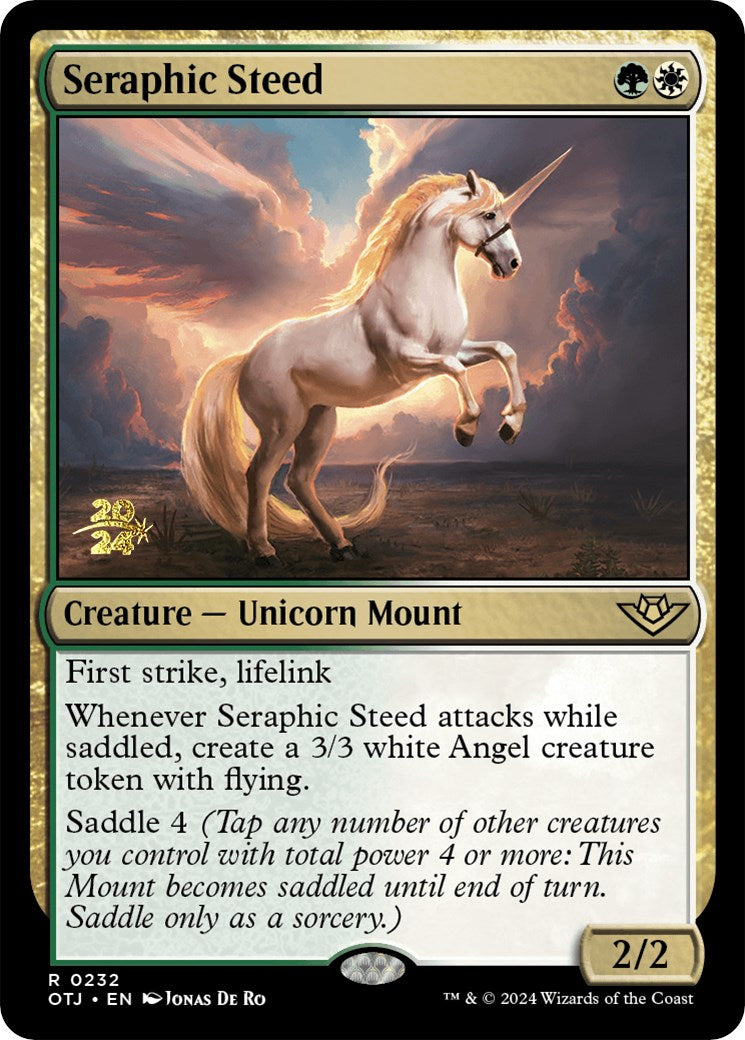 Seraphic Steed [Outlaws of Thunder Junction Prerelease Promos] | I Want That Stuff Brandon