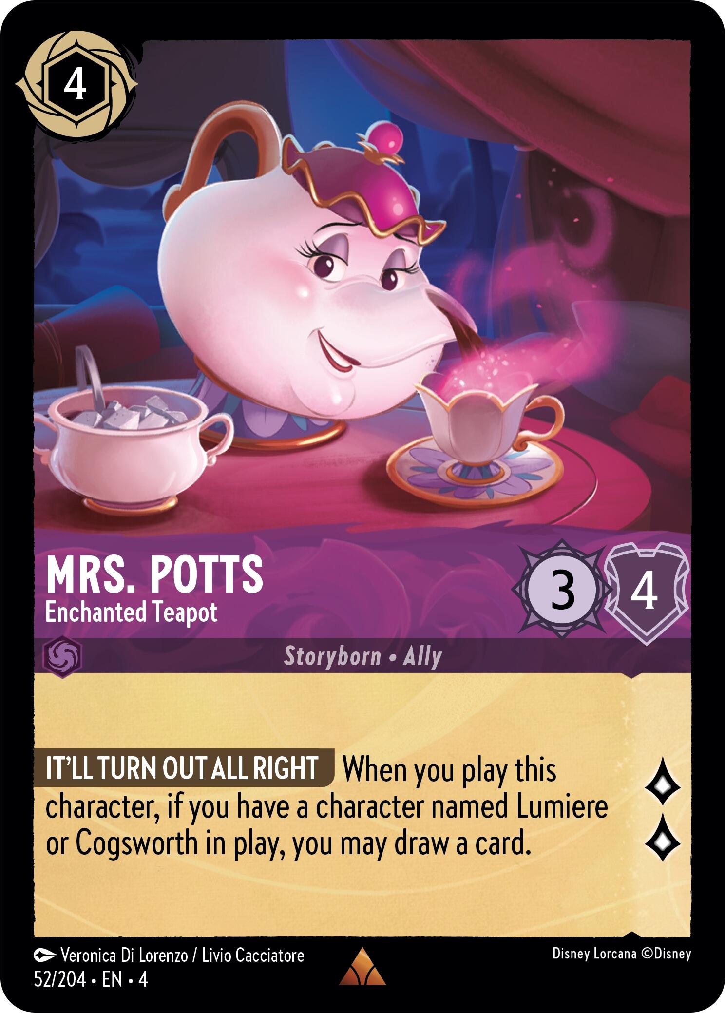 Mrs. Potts - Enchanted Teapot (52/204) [Ursula's Return] | I Want That Stuff Brandon