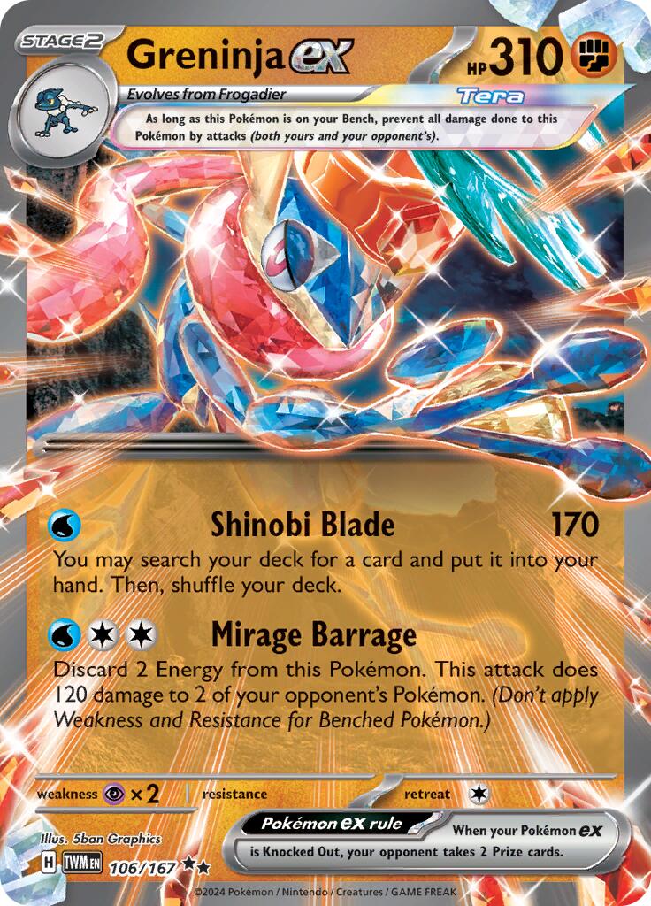 Greninja ex (106/167) [Scarlet & Violet: Twilight Masquerade] | I Want That Stuff Brandon