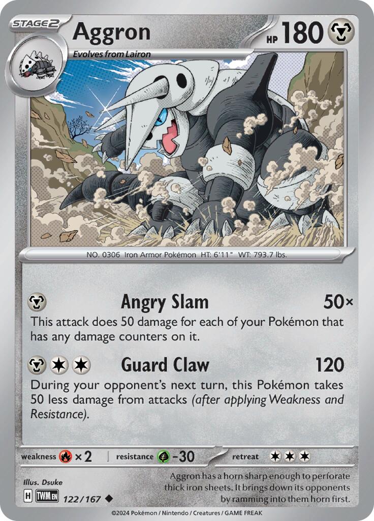 Aggron (122/167) [Scarlet & Violet: Twilight Masquerade] | I Want That Stuff Brandon