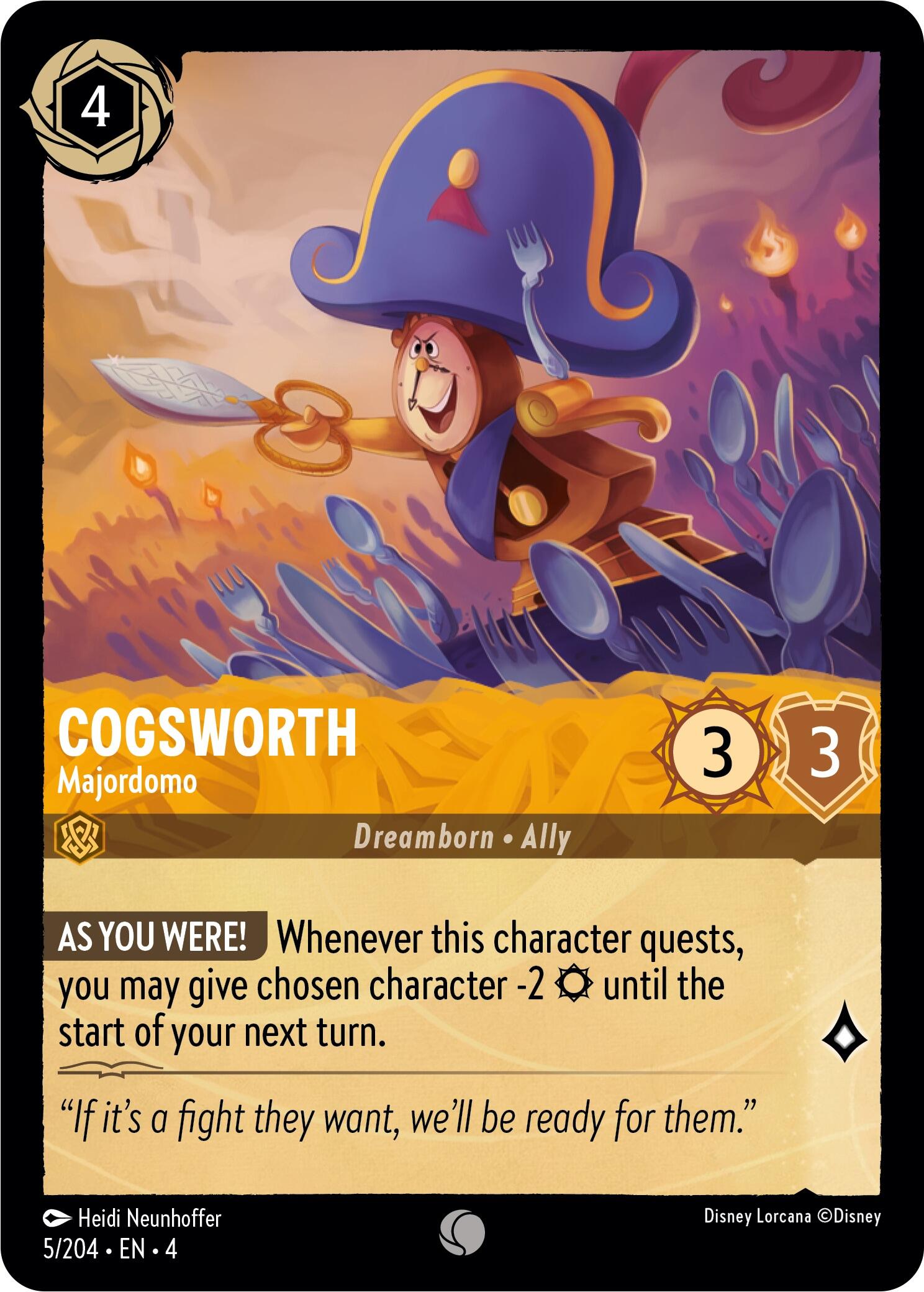 Cogsworth - Majordomo (5/204) [Ursula's Return] | I Want That Stuff Brandon