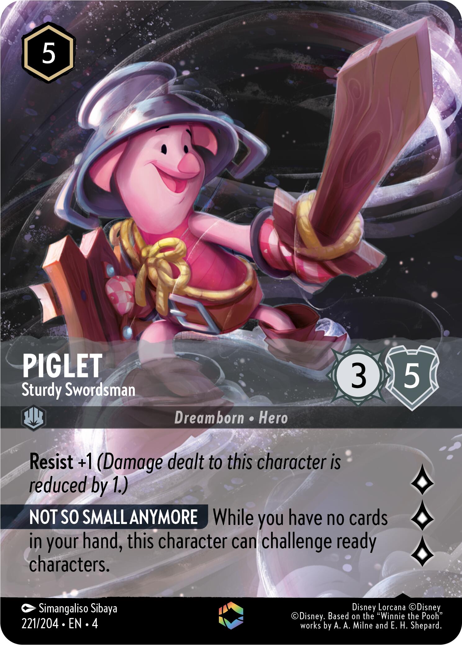 Piglet - Sturdy Swordsman (Enchanted) (221/204) [Ursula's Return] | I Want That Stuff Brandon