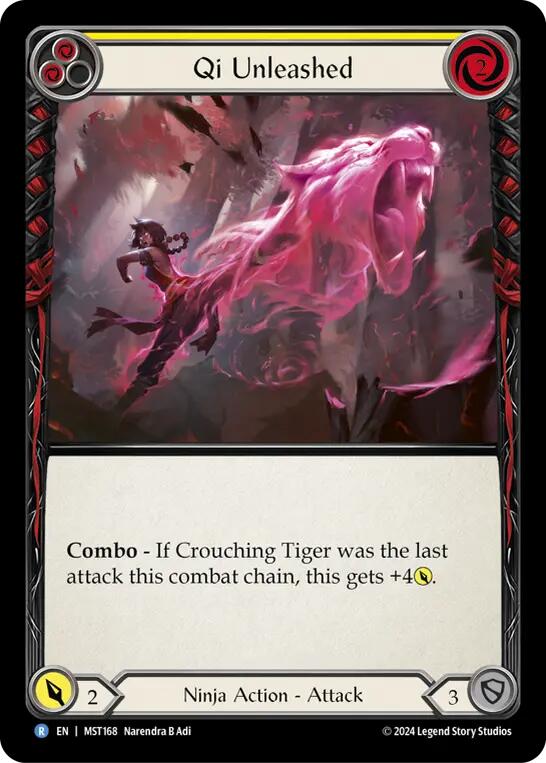 Qi Unleashed (Yellow) [MST168] (Part the Mistveil)  Rainbow Foil | I Want That Stuff Brandon