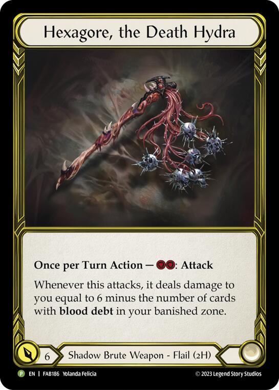 Hexagore, the Death Hydra (Golden) [FAB186] (Promo)  Cold Foil | I Want That Stuff Brandon