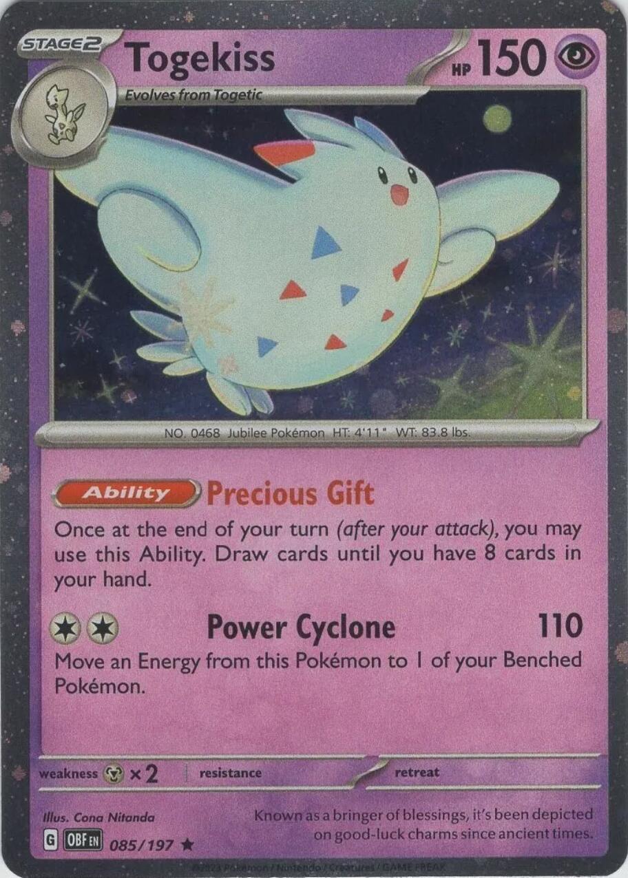 Togekiss (085/197) (Cosmos Holo) [Scarlet & Violet: Obsidian Flames] | I Want That Stuff Brandon