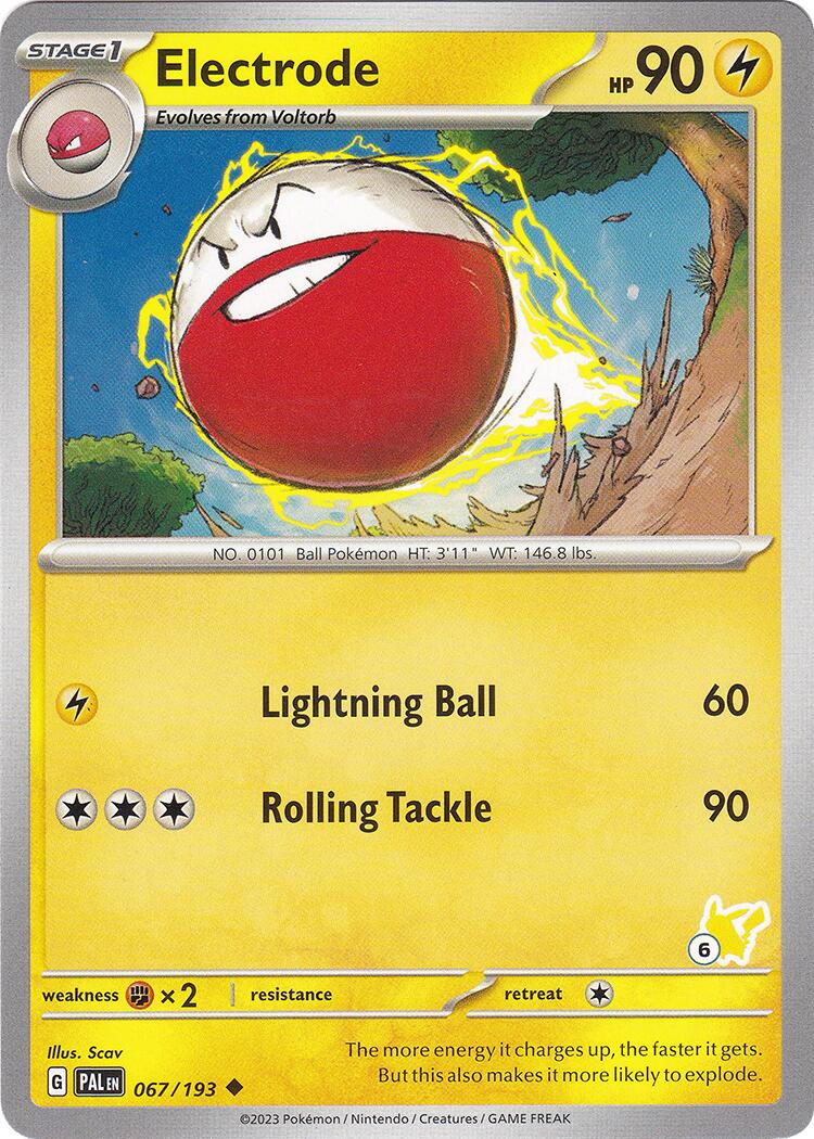 Electrode (067/193) (Pikachu Stamp #6) [Battle Academy 2024] | I Want That Stuff Brandon