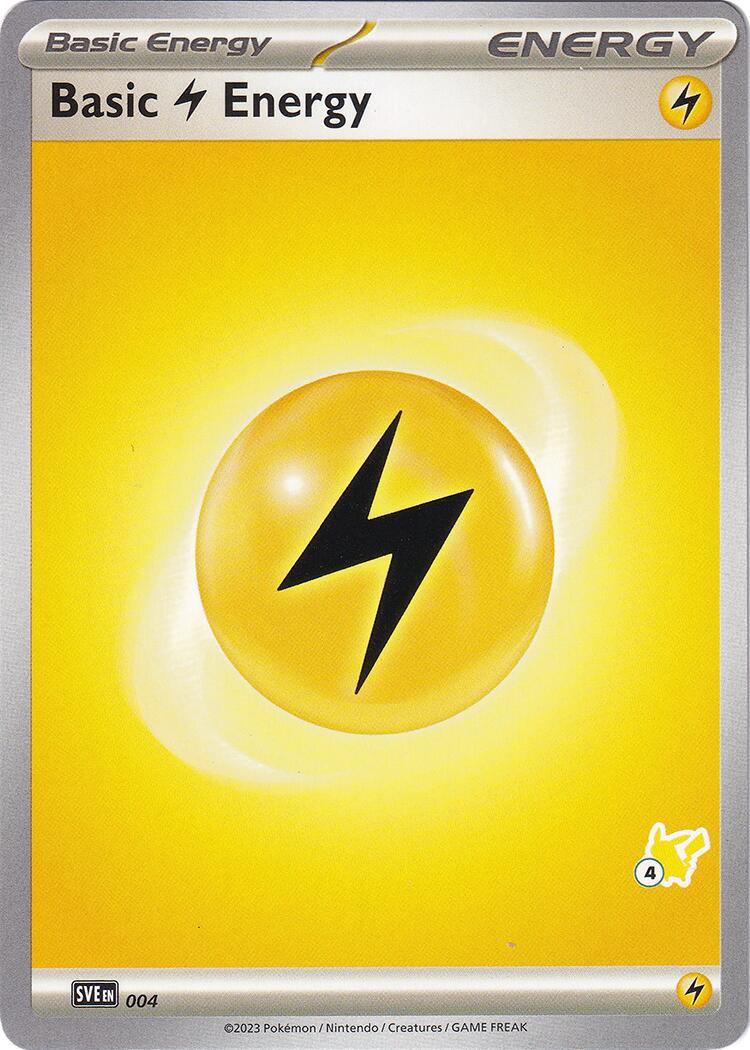 Basic Lightning Energy (004) (Pikachu Stamp #4) [Battle Academy 2024] | I Want That Stuff Brandon
