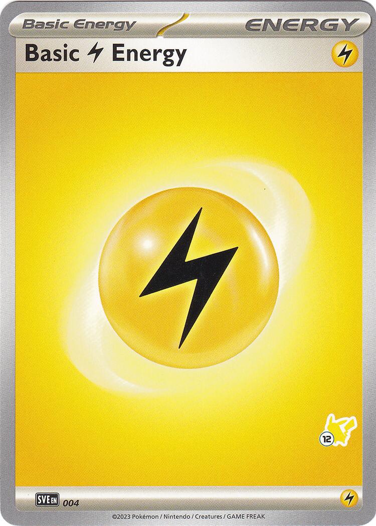 Basic Lightning Energy (004) (Pikachu Stamp #12) [Battle Academy 2024] | I Want That Stuff Brandon