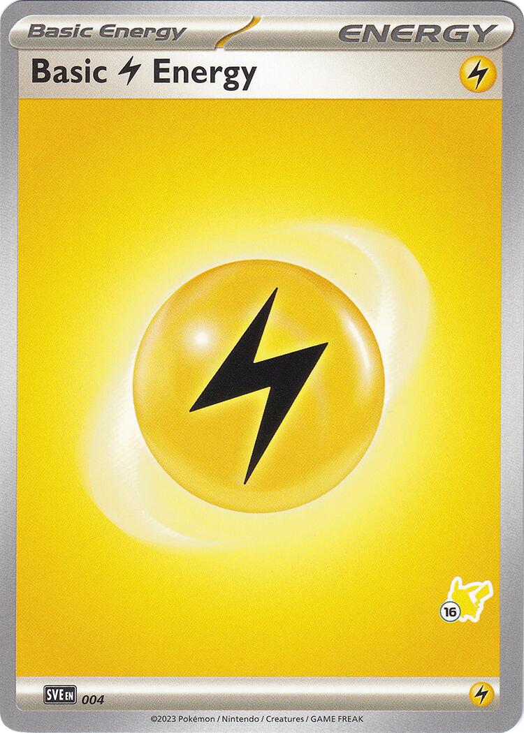 Basic Lightning Energy (004) (Pikachu Stamp #16) [Battle Academy 2024] | I Want That Stuff Brandon