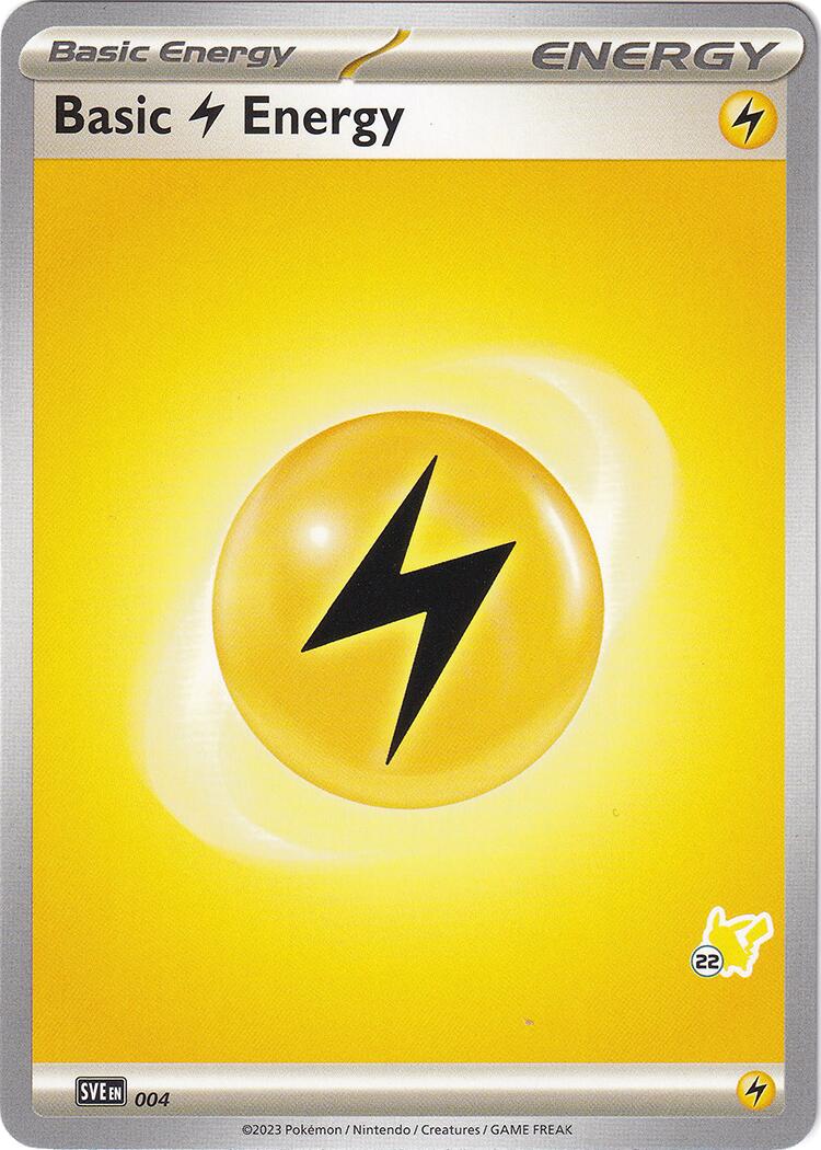 Basic Lightning Energy (004) (Pikachu Stamp #22) [Battle Academy 2024] | I Want That Stuff Brandon