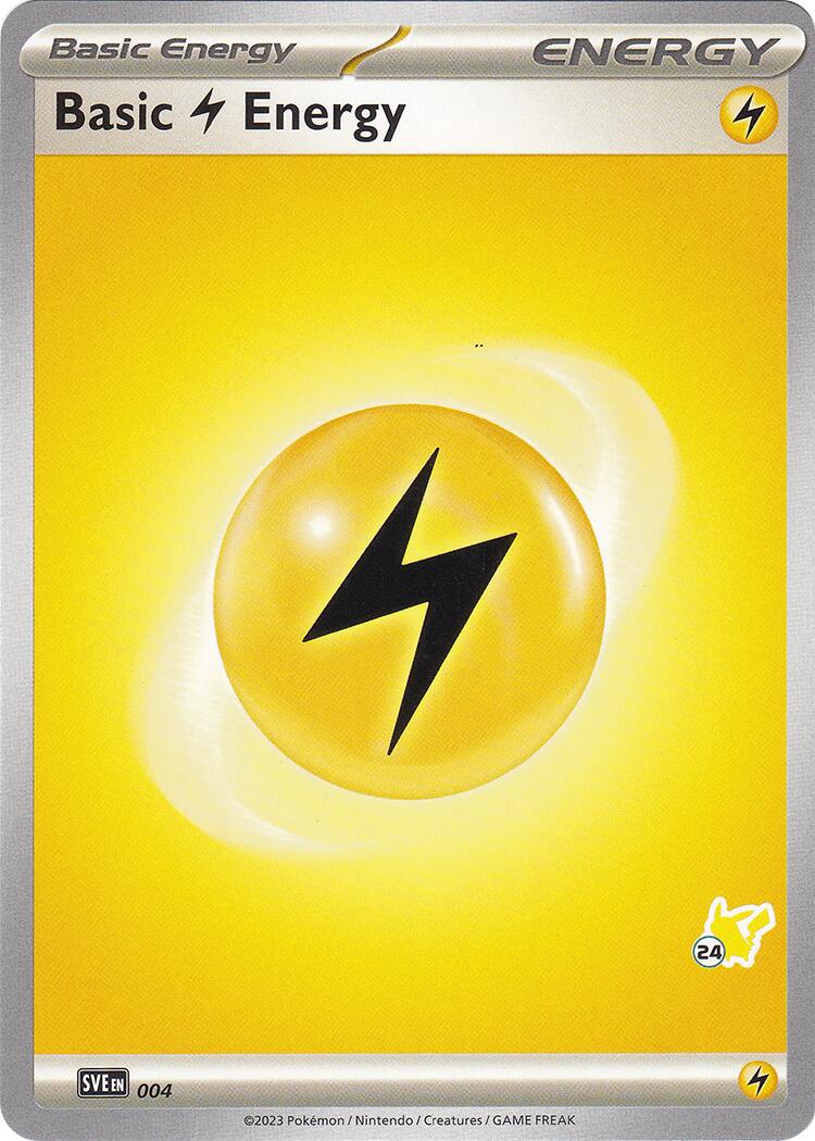 Basic Lightning Energy (004) (Pikachu Stamp #24) [Battle Academy 2024] | I Want That Stuff Brandon