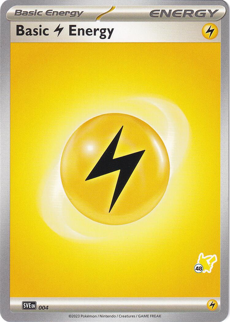 Basic Lightning Energy (004) (Pikachu Stamp #48) [Battle Academy 2024] | I Want That Stuff Brandon