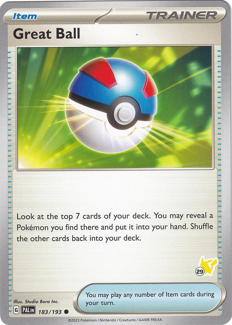 Great Ball (183/193) (Pikachu Stamp #29) [Battle Academy 2024] | I Want That Stuff Brandon