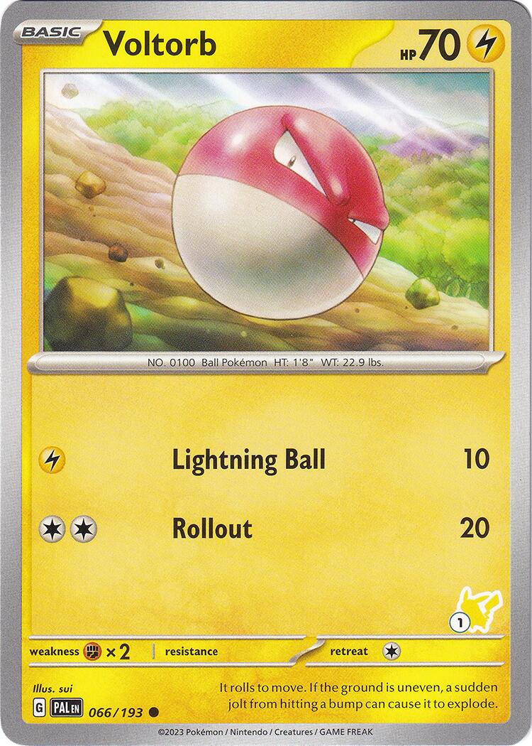 Voltorb (066/193) (Pikachu Stamp #1) [Battle Academy 2024] | I Want That Stuff Brandon