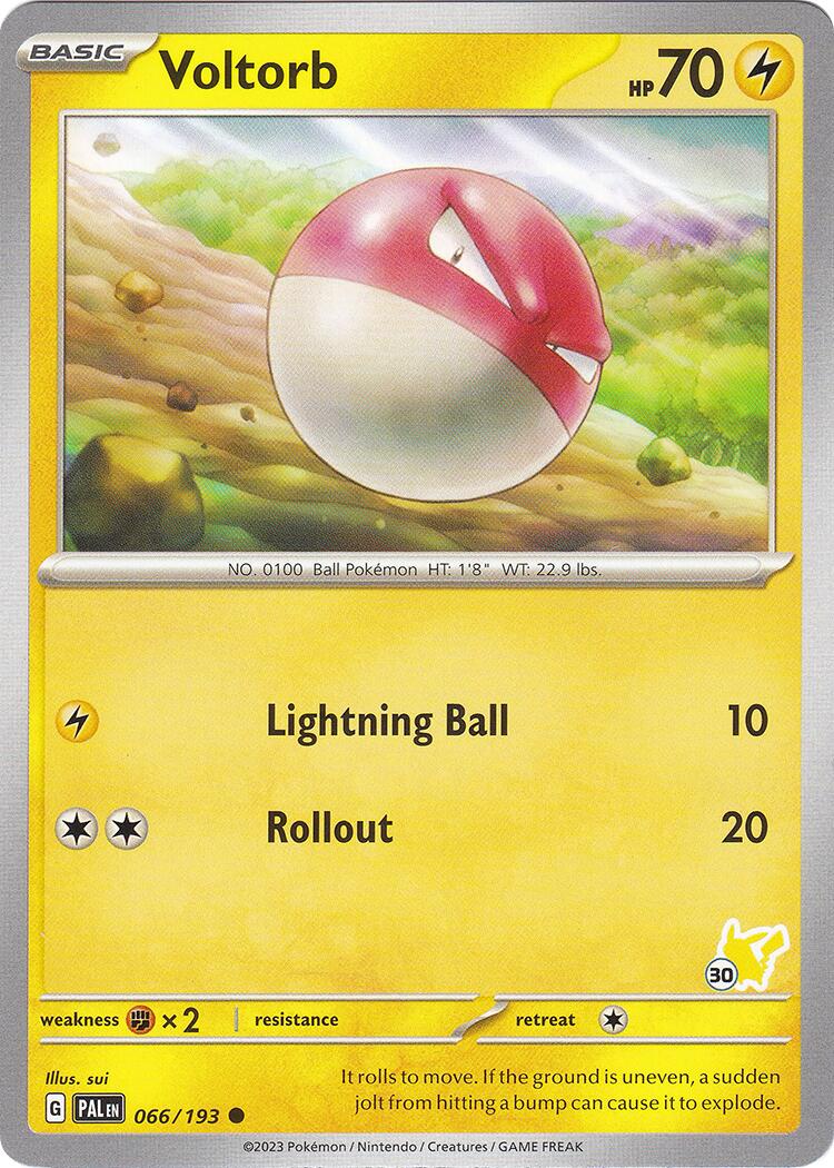Voltorb (066/193) (Pikachu Stamp #30) [Battle Academy 2024] | I Want That Stuff Brandon