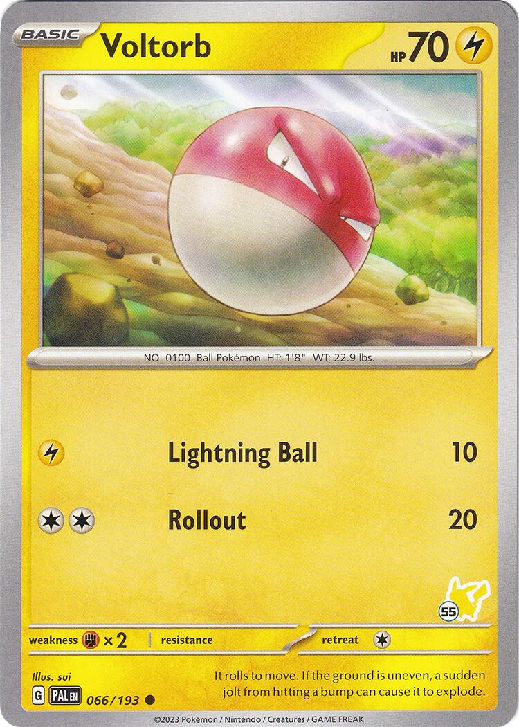 Voltorb (066/193) (Pikachu Stamp #55) [Battle Academy 2024] | I Want That Stuff Brandon