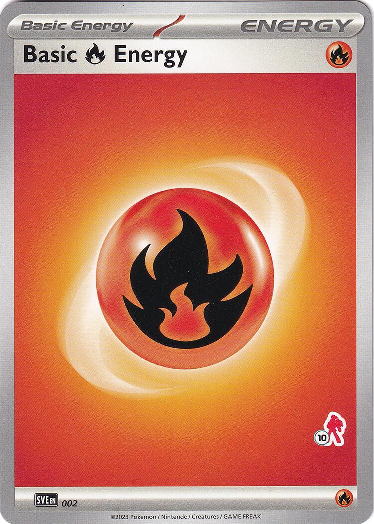 Basic Fire Energy (002) (Armarouge Stamp #10) [Battle Academy 2024] | I Want That Stuff Brandon