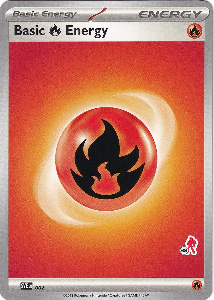 Basic Fire Energy (002) (Armarouge Stamp #38) [Battle Academy 2024] | I Want That Stuff Brandon