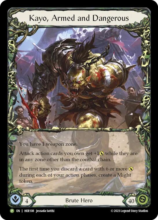 Kayo, Armed and Dangerous [HER108] (Promo)  Rainbow Foil | I Want That Stuff Brandon