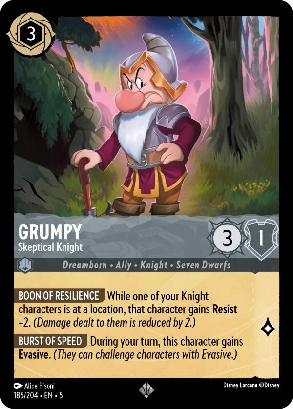 Grumpy - Skeptical Knight (186/204) [Shimmering Skies] | I Want That Stuff Brandon