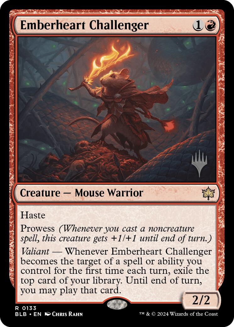 Emberheart Challenger (Promo Pack) [Bloomburrow Promos] | I Want That Stuff Brandon