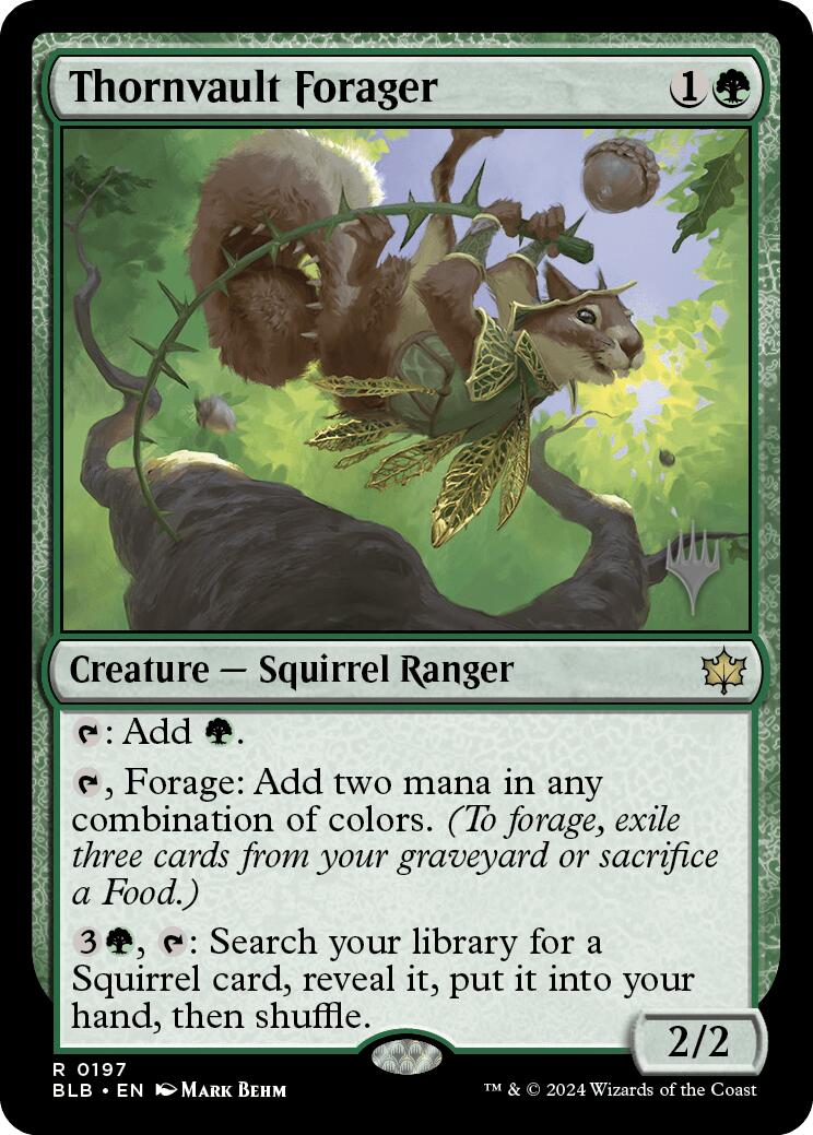 Thornvault Forager (Promo Pack) [Bloomburrow Promos] | I Want That Stuff Brandon