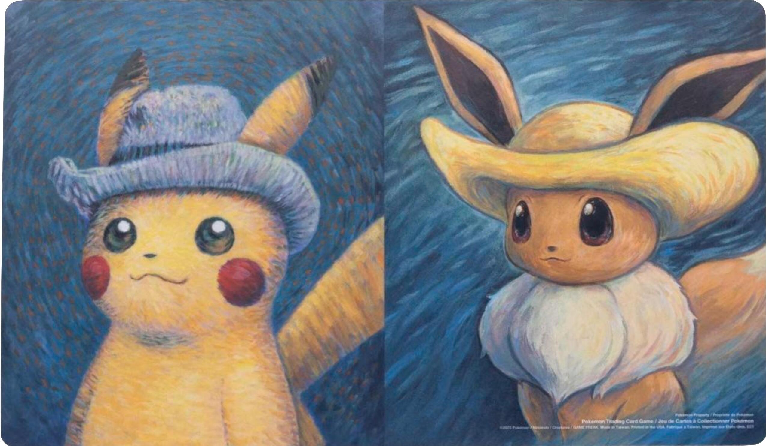 Playmat - Pikachu & Eevee Inspired by Vincent's Self-Portraits (Pokemon Center × Van Gogh Museum) | I Want That Stuff Brandon