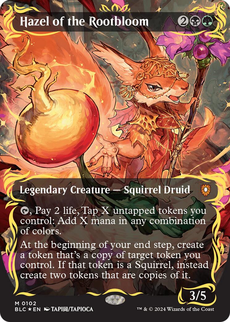 Hazel of the Rootbloom (Borderless) (Raised Foil) [Bloomburrow Commander] | I Want That Stuff Brandon