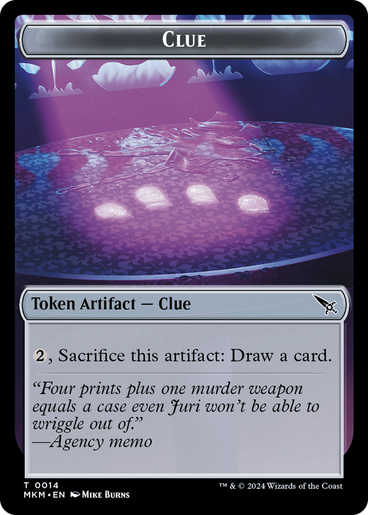 Clue (0014) // A 0041 Double-Sided Token [Murders at Karlov Manor Tokens] | I Want That Stuff Brandon
