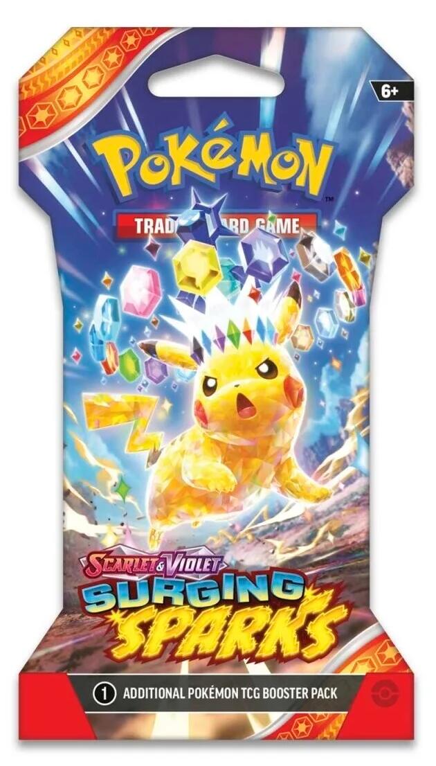 Scarlet & Violet: Surging Sparks - Sleeved Booster Pack | I Want That Stuff Brandon
