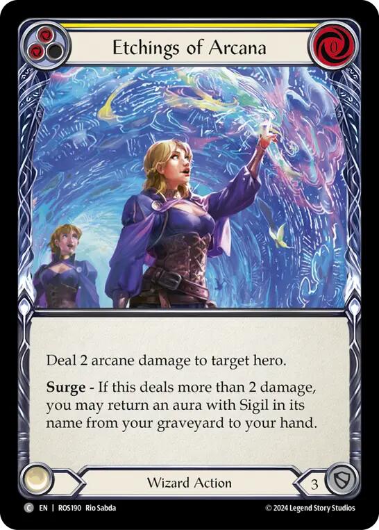 Etchings of Arcana (Yellow) [ROS190] (Rosetta)  Rainbow Foil | I Want That Stuff Brandon