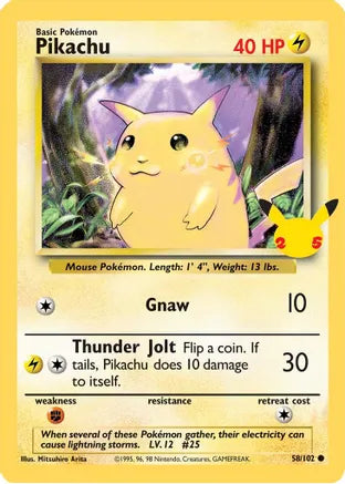 Pikachu (58/102) (25th Anniversary) (Jumbo Card) [Celebrations: 25th Anniversary] | I Want That Stuff Brandon