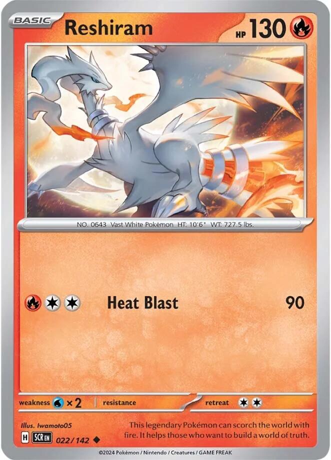 Reshiram (022/142) [Scarlet & Violet: Stellar Crown] | I Want That Stuff Brandon