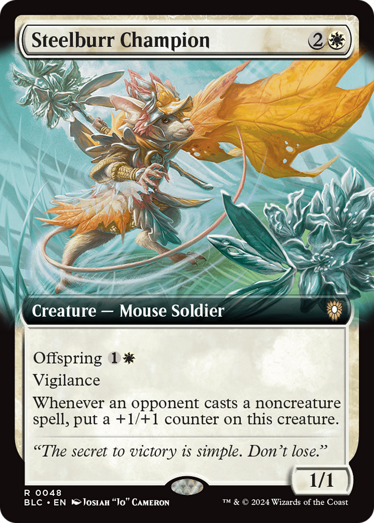 Steelburr Champion (Extended Art) [Bloomburrow Commander] | I Want That Stuff Brandon