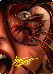 Razorkin Needlehead Art Card (Gold-Stamped Signature) [Duskmourn: House of Horror Art Series] | I Want That Stuff Brandon