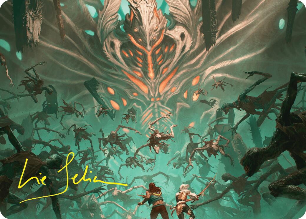 Valgavoth's Onslaught Art Card (Gold-Stamped Signature) [Duskmourn: House of Horror Art Series] | I Want That Stuff Brandon