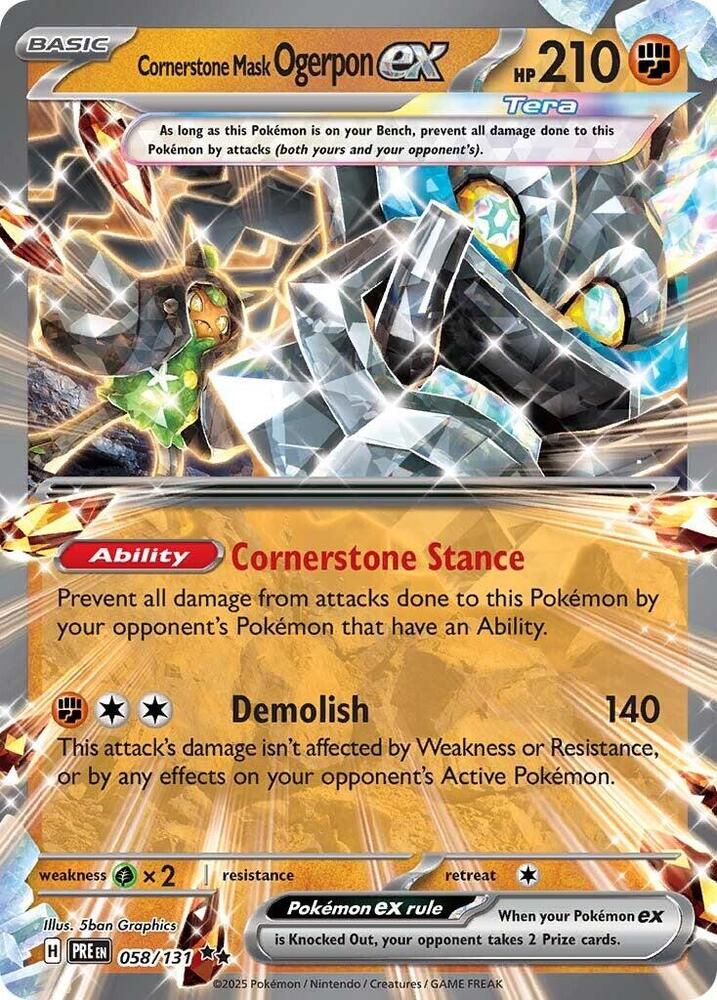 Cornerstone Mask Ogerpon ex (058/131) [Scarlet & Violet: Prismatic Evolutions] | I Want That Stuff Brandon