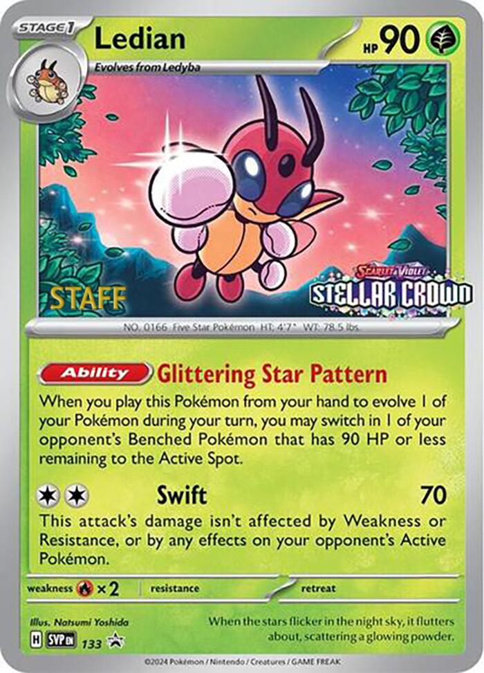 Ledian (133) (Staff Promo) [Scarlet & Violet: Black Star Promos] | I Want That Stuff Brandon