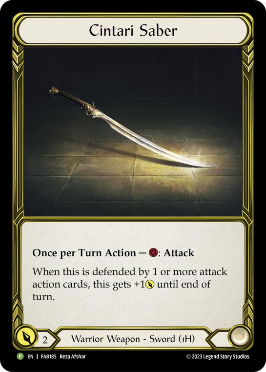 Cintari Saber [FAB185] (Promo)  Cold Foil | I Want That Stuff Brandon
