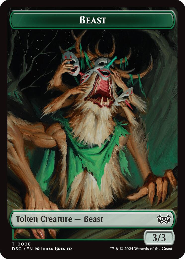 Beast // Scarecrow Double-Sided Token [Duskmourn: House of Horror Commander Tokens] | I Want That Stuff Brandon