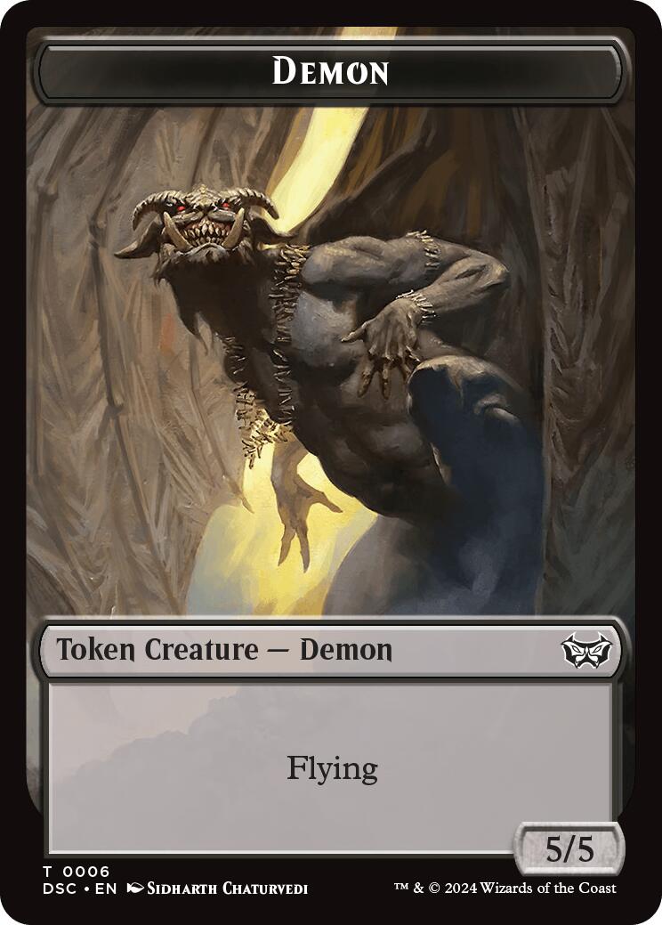 Demon // Bird Double-Sided Token [Duskmourn: House of Horror Commander Tokens] | I Want That Stuff Brandon