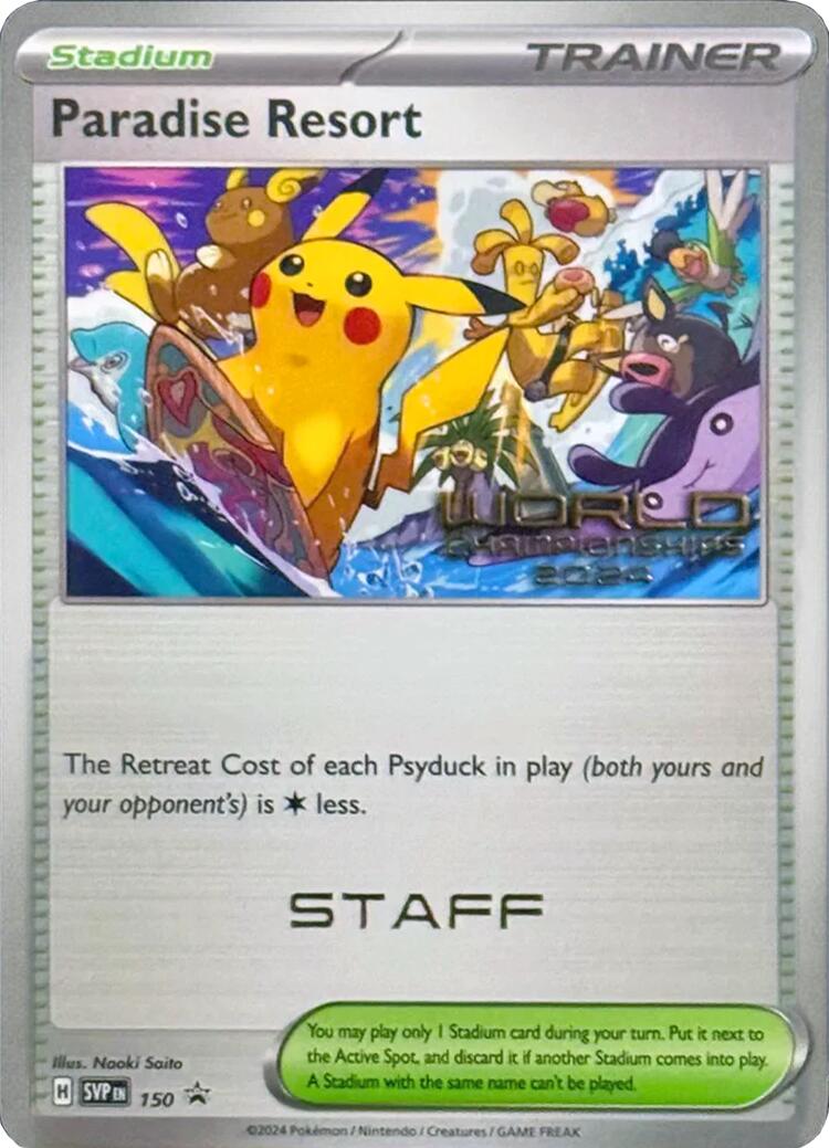 Paradise Resort (150) (World Championships 2024) (Staff) [Scarlet & Violet: Black Star Promos] | I Want That Stuff Brandon