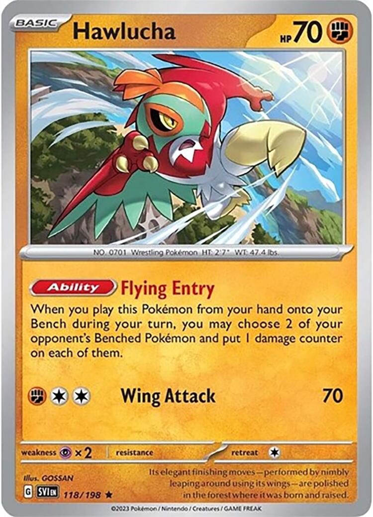Hawlucha (118/198) (Theme Deck Exclusive) [Scarlet & Violet: Base Set] | I Want That Stuff Brandon