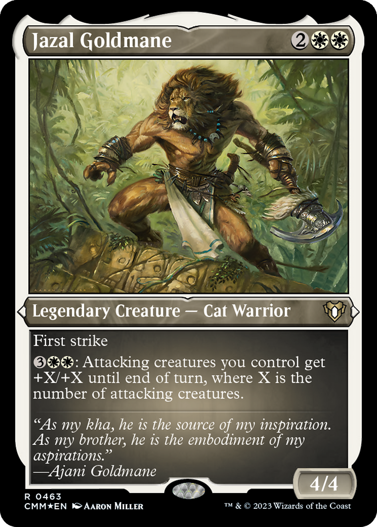 Jazal Goldmane (Foil Etched) [Commander Masters] | I Want That Stuff Brandon