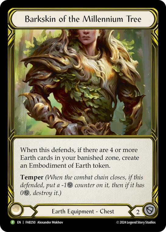 Barkskin of the Millennium Tree (Golden) [FAB250] (Promo)  Cold Foil | I Want That Stuff Brandon