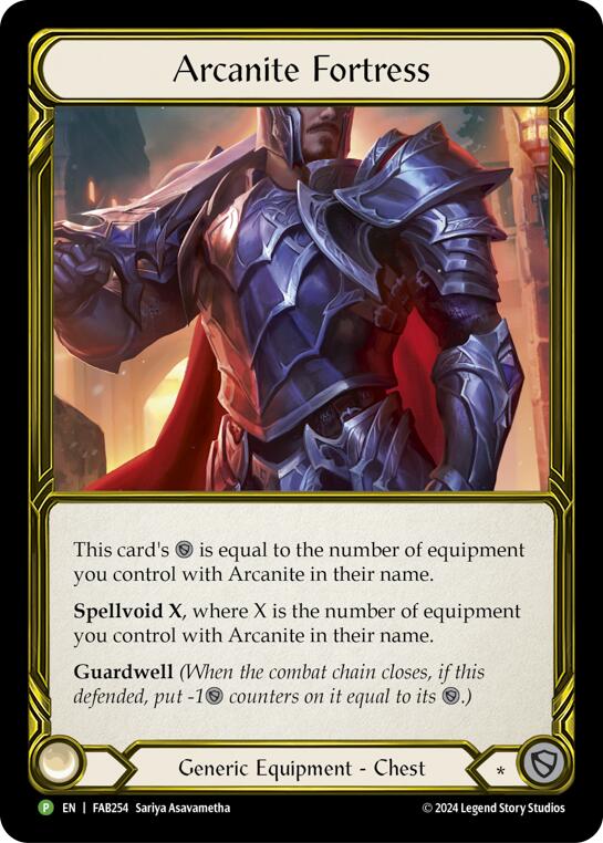 Arcanite Fortress (Golden) [FAB254] (Promo)  Cold Foil | I Want That Stuff Brandon