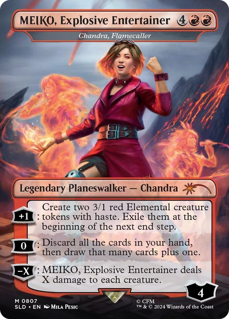 MEIKO, Explosive Entertainer - Chandra, Flamecaller (Rainbow Foil) [Secret Lair Drop Series] | I Want That Stuff Brandon