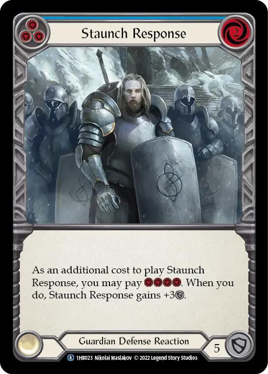 Staunch Response (Blue) [1HB023] (History Pack 1 Bravo Blitz Deck) | I Want That Stuff Brandon