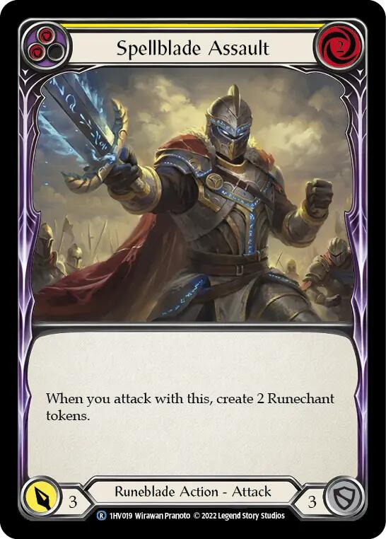 Spellblade Assault (Yellow) [1HV019] (Historic Pack 1 Blitz Deck Viserai) | I Want That Stuff Brandon